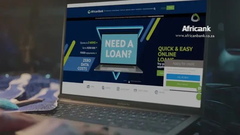 African Bank campaign creative on a laptop screen